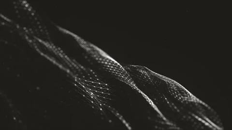 Abstract polygonal space low poly dark background with connecting dots and li Stock-Illustration