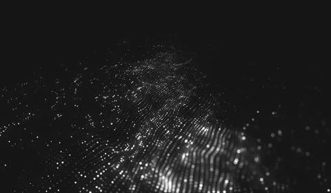 Abstract polygonal space low poly dark background with connecting dots and li Stock Illustration