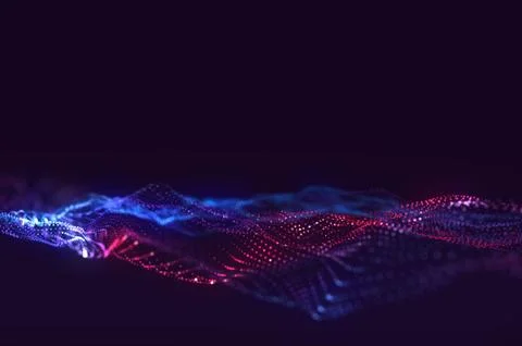 Abstract polygonal space low poly dark background with connecting dots and li Illustrazione stock