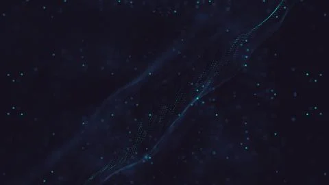 Abstract polygonal space low poly dark background with connecting dots and li Illustrazione stock