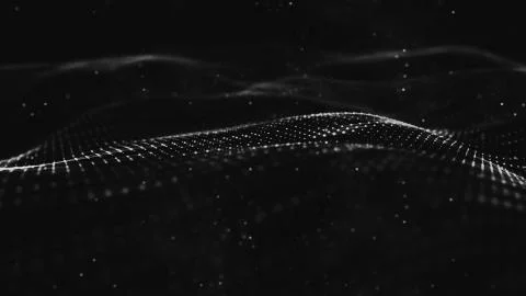 Abstract polygonal space low poly dark background with connecting dots and li Stock Illustration