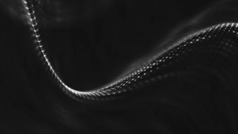 Abstract polygonal space low poly dark background with connecting dots and li Stock Illustration