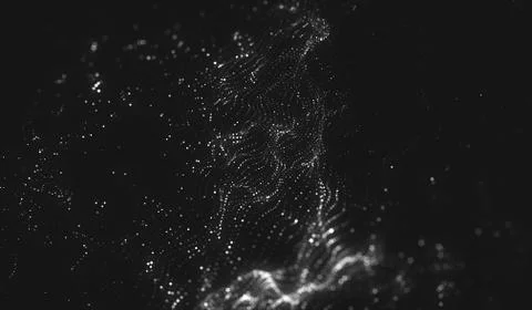 Abstract polygonal space low poly dark background with connecting dots and li Illustrazione stock