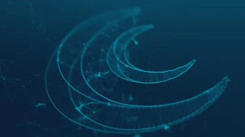 Abstract polygonal space low poly dark background with connecting dots and li Stock Illustration