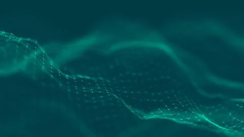 Abstract polygonal space low poly dark background with connecting dots and li Stock Illustration