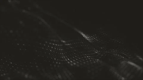 Abstract polygonal space low poly dark background with connecting dots and li Stock Illustration