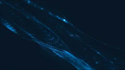 Abstract polygonal space low poly dark background with connecting dots and li Stock Illustration