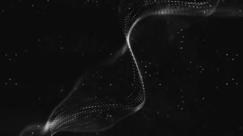 Abstract polygonal space low poly dark background with connecting dots and li Stock Illustration