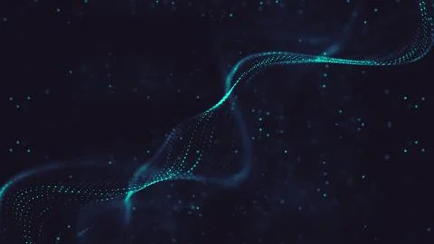 Abstract polygonal space low poly dark background with connecting dots and li Stock Illustration