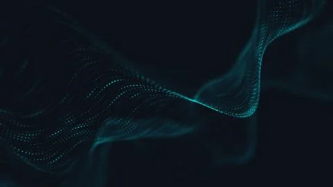 Abstract polygonal space low poly dark background with connecting dots and li Stock Illustration