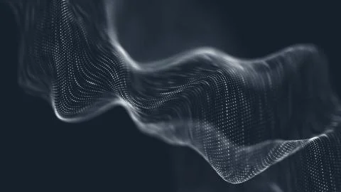 Abstract polygonal space low poly dark background with connecting dots and li Stock Illustration