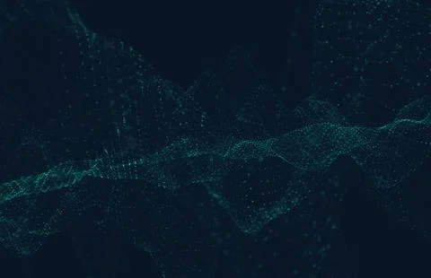 Abstract polygonal space low poly dark background with connecting dots and li Stock-Illustration