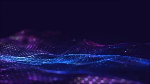 Abstract polygonal space low poly dark background with connecting dots and li Stock-Illustration