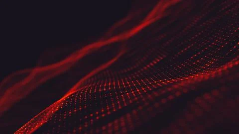 Abstract polygonal space low poly dark background with connecting dots and li Stock Illustration