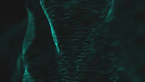 Abstract polygonal space low poly dark background with connecting dots and li Stock Illustration