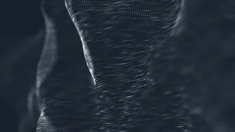 Abstract polygonal space low poly dark background with connecting dots and li Stock Illustration