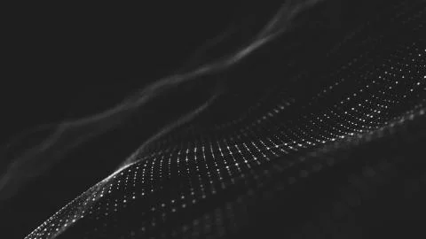 Abstract polygonal space low poly dark background with connecting dots and li Stock Illustration