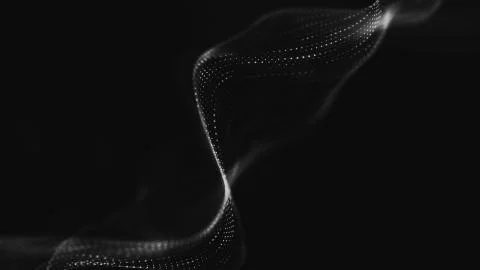 Abstract polygonal space low poly dark background with connecting dots and li Stock Illustration