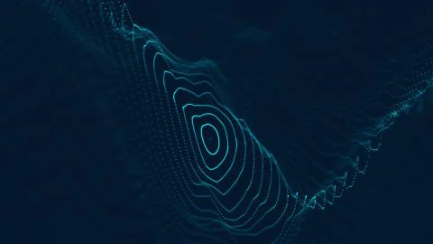 Abstract polygonal space low poly dark background with connecting dots and li Stock-Illustration