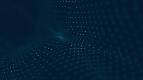 Abstract polygonal space low poly dark background with connecting dots and li Stock Illustration