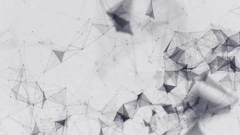 Abstract polygonal space low poly dark background with connecting dots and li Stock Illustration
