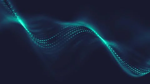 Abstract polygonal space low poly dark background with connecting dots and li Stock Illustration