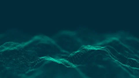 Abstract polygonal space low poly dark background with connecting dots and li Stock Illustration