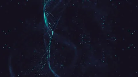 Abstract polygonal space low poly dark background with connecting dots and li Stock Illustration