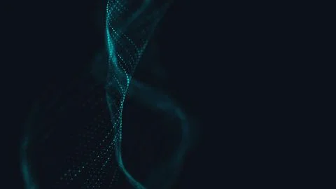 Abstract polygonal space low poly dark background with connecting dots and li Stock Illustration