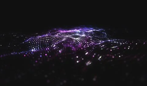 Abstract polygonal space low poly dark background with connecting dots and li Illustrazione stock