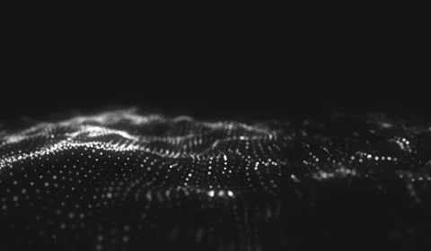 Abstract polygonal space low poly dark background with connecting dots and li Illustrazione stock