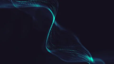 Abstract polygonal space low poly dark background with connecting dots and li Stock Illustration