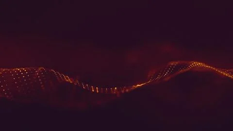 Abstract polygonal space low poly dark background with connecting dots and li Stock Illustration