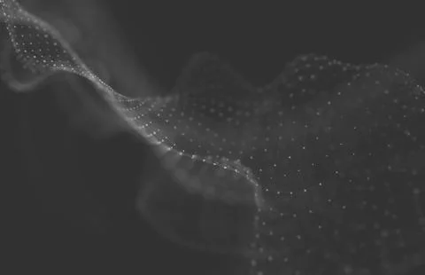 Abstract polygonal space low poly dark background with connecting dots and li Illustrazione stock