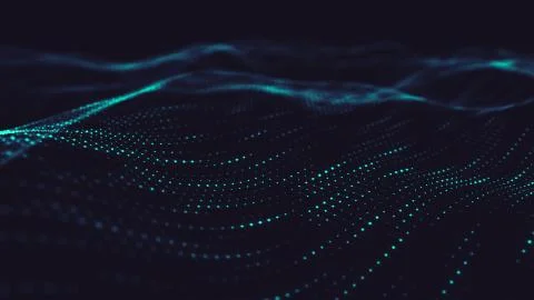 Abstract polygonal space low poly dark background with connecting dots and li Stock Illustration