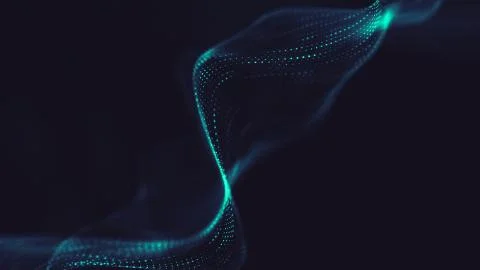 Abstract polygonal space low poly dark background with connecting dots and li Illustrazione stock