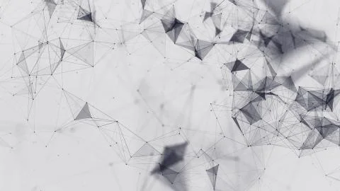 Abstract polygonal space low poly dark background with connecting dots and li Illustrazione stock