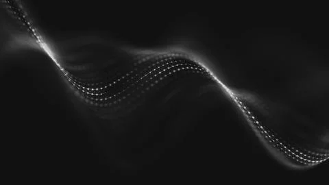 Abstract polygonal space low poly dark background with connecting dots and li Stock Illustration