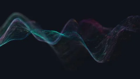 Abstract polygonal space low poly dark background with connecting dots and li Stock Illustration