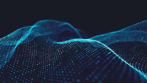 Abstract polygonal space low poly dark background with connecting dots and li Stock Illustration