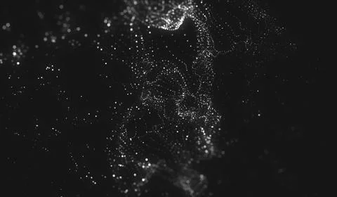 Abstract polygonal space low poly dark background with connecting dots and li Illustrazione stock