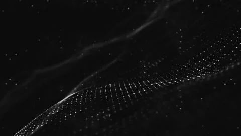 Abstract polygonal space low poly dark background with connecting dots and li Illustrazione stock