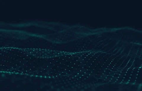 Abstract polygonal space low poly dark background with connecting dots and li Stock Illustration