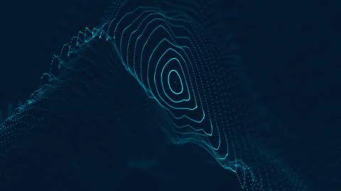 Abstract polygonal space low poly dark background with connecting dots and li Stock Illustration