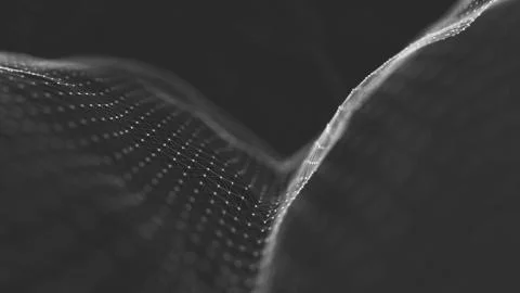 Abstract polygonal space low poly dark background with connecting dots and li Stock-Illustration