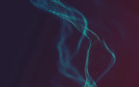 Abstract polygonal space low poly dark background with connecting dots and li Illustrazione stock