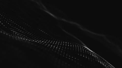 Abstract polygonal space low poly dark background with connecting dots and li Illustrazione stock