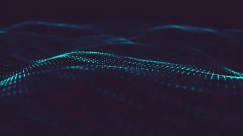 Abstract polygonal space low poly dark background with connecting dots and li Stock Illustration