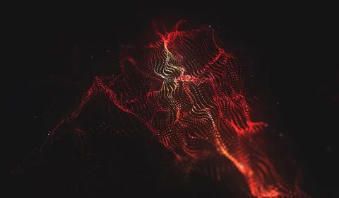 Abstract polygonal space low poly dark background with connecting dots and li Stock Illustration