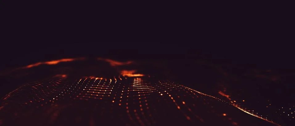 Abstract polygonal space low poly dark background with connecting dots and li Stock Illustration